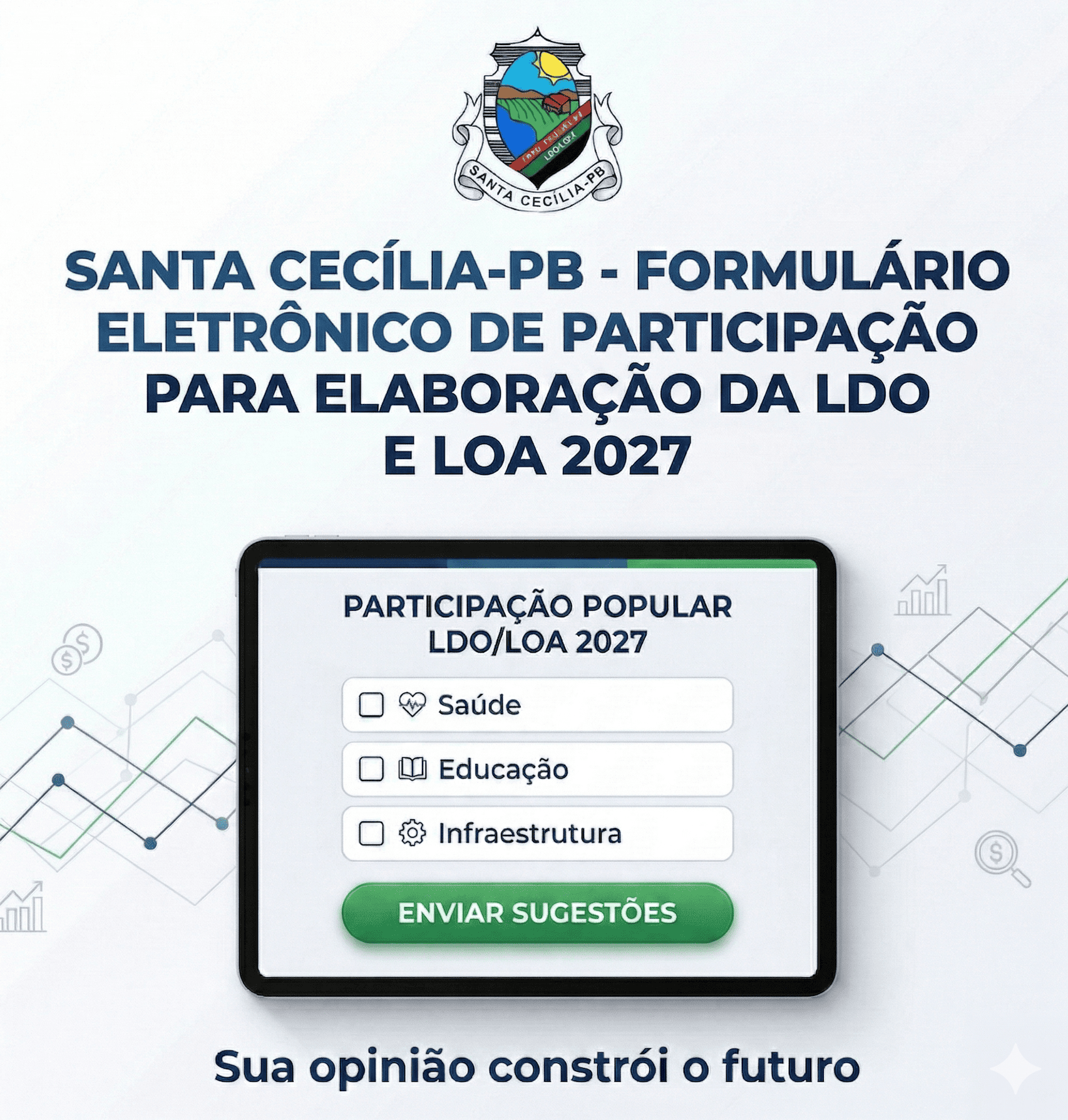 SANTA CECÍLIA-PB – FORMULÁRIO ELETRÔNICO DE PARTICIPAÇÃO PARA ELABORAÇÃO DA LDO E LOA 2027.