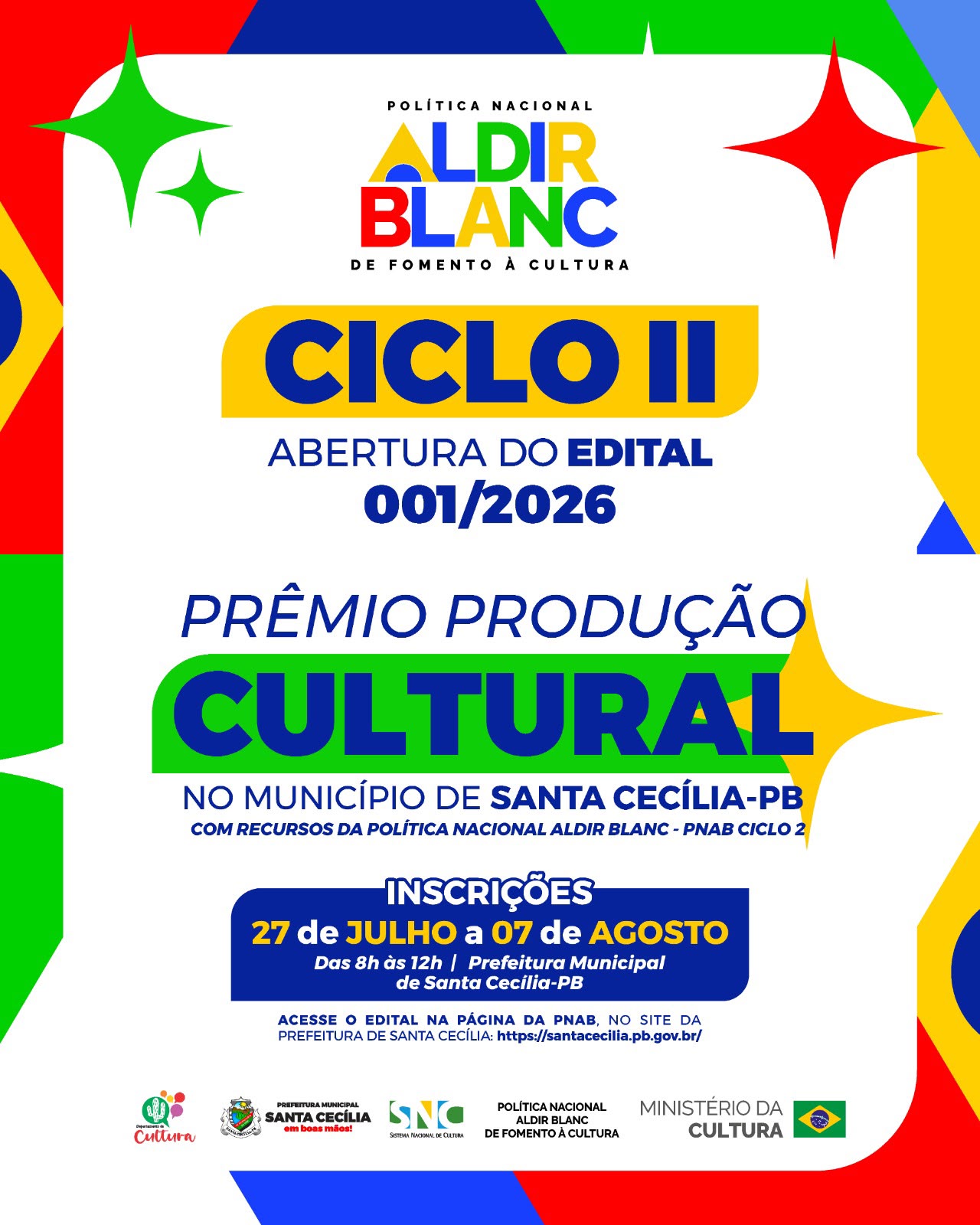 ATENÇÃO, ARTISTAS E FAZEDORES DE CULTURA DE SANTA CECÍLIA!